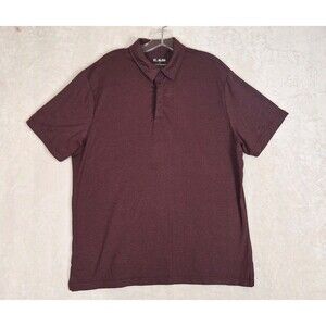 01 Algo Performance Polo Men's L Short Burgundy Black UPF 40 Activewear Wicking